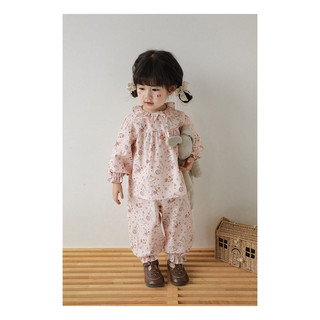 Đồ bộ bé gái dài tay, Kimbaby DBDTB01, chất liệu thô cotton oganic lớp mềm mịn nhẹ thấm hút