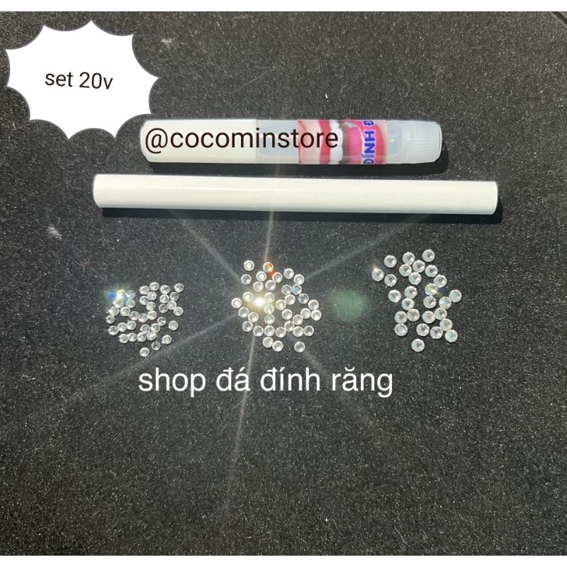 ( freeship) Set 22 Viên Đá Đính Răng Chân Bằng Tặng Kèm Keo Dán Và Bút