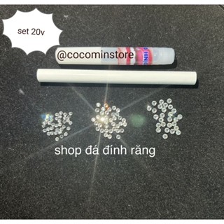 ( freeship) Set 22 Viên Đá Đính Răng Chân Bằng Tặng Kèm Keo Dán Và Bút