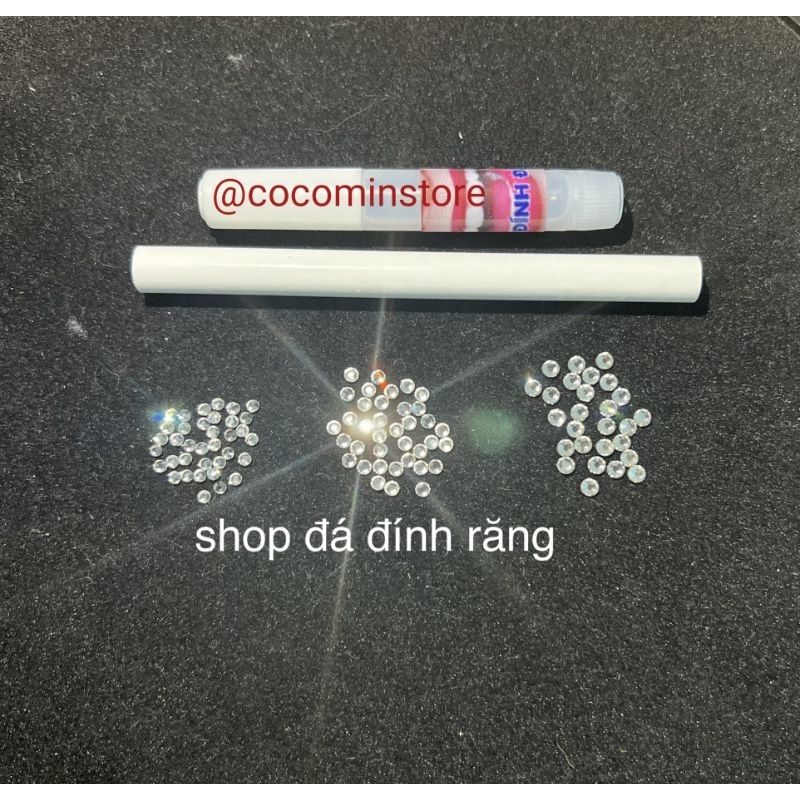 [freeship ]ĐÁ ĐÍNH RĂNG Combo 30 viên tặng kèm keo dán và bút đính đá- có kèm hướng dẫn sử dụng
