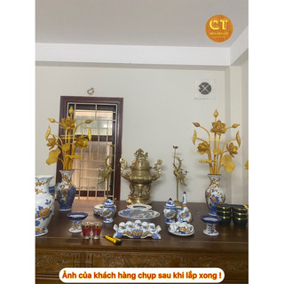 🌺 Hoa Sen Gỗ Mít Cắm Bình Sứ 🌼