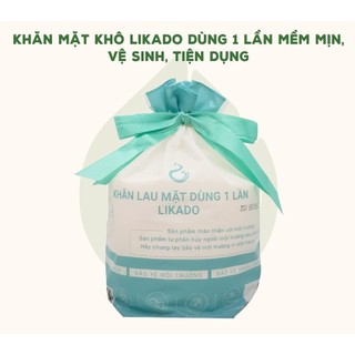 Khăn Lau Mặt Dùng 1 Lần LIKADO cotton (20x20cm), Khăn giấy lau mặt dùng 1 lần chính hãng, khăn khô lau mặt cuộn 50 khăn