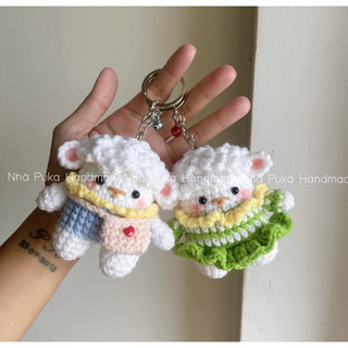 Móc khóa con cừu bằng len handmade