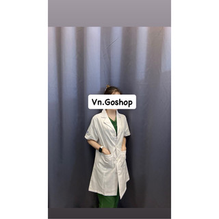 Áo blouse dược sĩ nam nữ có túi - có logo cty dược -