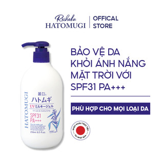   Sữa dưỡng thể chống nắng, dưỡng ẩm Reihaku Hatomugi UV Milky Gel SPF 31 PA+++ (250ml)