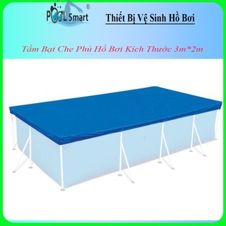 Tấm bạt che hồ bơi kích thước 3m x 2m Bạt phủ bể bơi khung kim loại , Bể bơi gia đình bể bơi phao vệ sinh hồ bơi