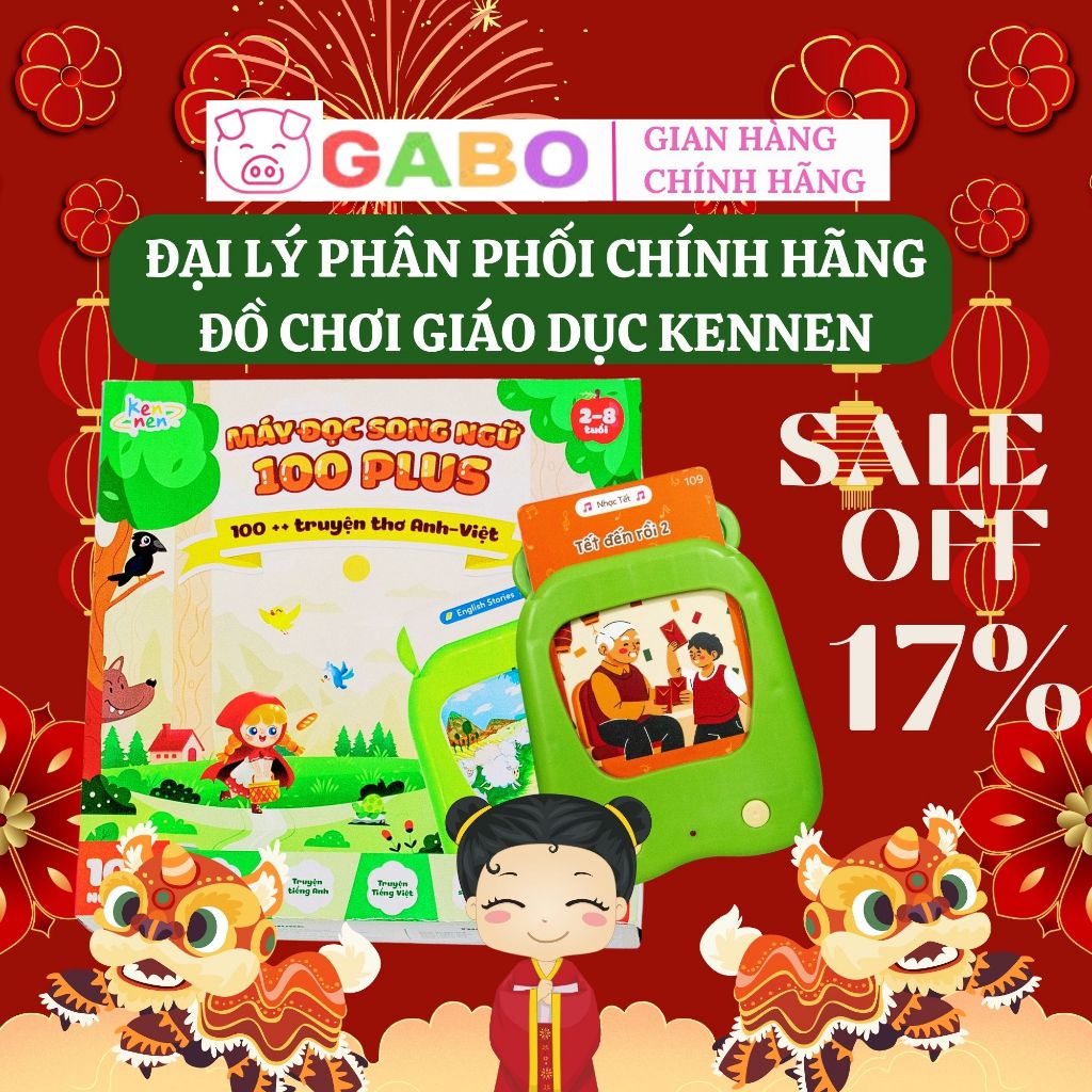 (Tặng kèm pin+ )Đồ chơi giáo dục cho bé GABO Máy đọc song ngữ truyện,thơ Kennen Cho Bé 2-8 tuổi Hàng chính hãng