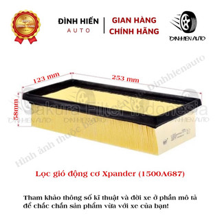 Lọc gió động cơ xe Mitsubishi Xpander, Xpander Cross, Mirage, Attrage (Mã: 1500A687/ 1500A617)