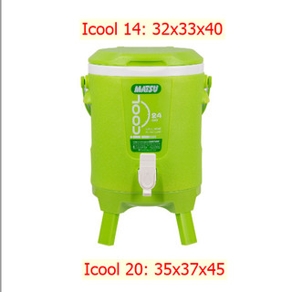 Bình đá Icool 14 lít và 20 lít, bình đá giữ nhiệt có vòi vặn và chân đứng hàng nhựa Duy Tân
