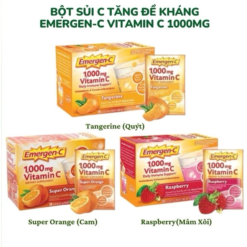 [ Date 2026 l.ẻ] Gói bột vitamin C Emergen 1000mg