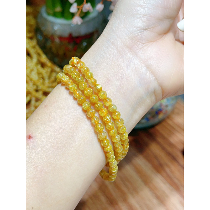chuỗi thạch anh tóc vàng size 4,5-5 li
