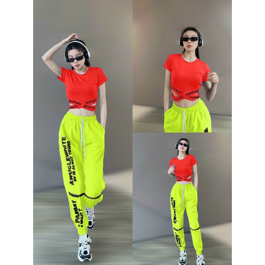 Bộ thể thao nữ , quần chất gió áo vải thun lạnh thể thao, tập zumba, gym yoga aerobic