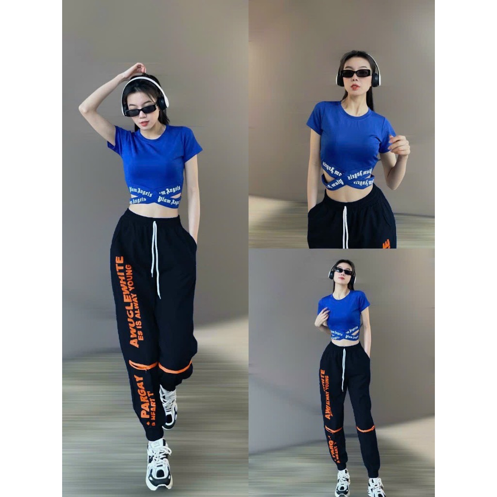 Bộ thể thao nữ , quần chất gió áo vải thun lạnh thể thao, tập zumba, gym yoga aerobic