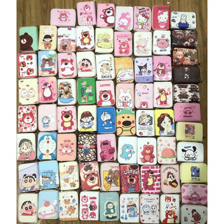 Ví Dáng Vuông Gấp Đôi Nhỏ Gọn Da Sần Hình Cute Ngộ Nghĩnh,ví gấu dâu sll 9,x