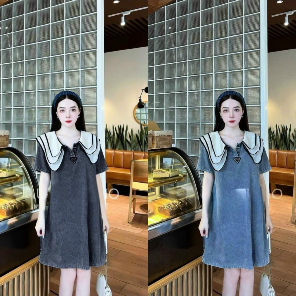 (BIGSIZE) Đầm jean mềm suông
