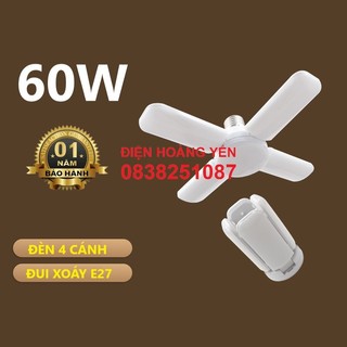 Bóng đèn LED cánh quạt xếp ánh sáng trắng 60W siêu sáng - bảo hành 1 năm