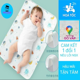 ( TẤM LÓT ) THẢM LÓT CHỐNG THẤM SỢI TRE 4 LỚP CHO BÉ NGỦ