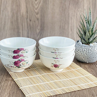 BỘ 10 CHÉN CƠM HOA VĂN - CHÉN SỨ MINH CHÂU