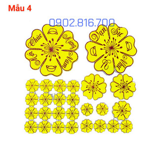 Set Bông mai - Hoa mai - Hoa đào xốp đủ cỡ dán tường dán kiếng phụ kiện trang trí tết 1