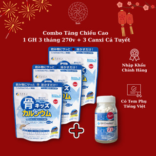 Combo Tăng Chiều Cao 1 GH Creation Ex+ 3 Tháng 270v + 3 Canxi Cá Tuyết Nhật Bản
