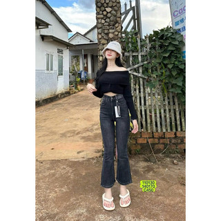 Quần bò nữ loe khói chất co giãn mêm mại hàng quang chau