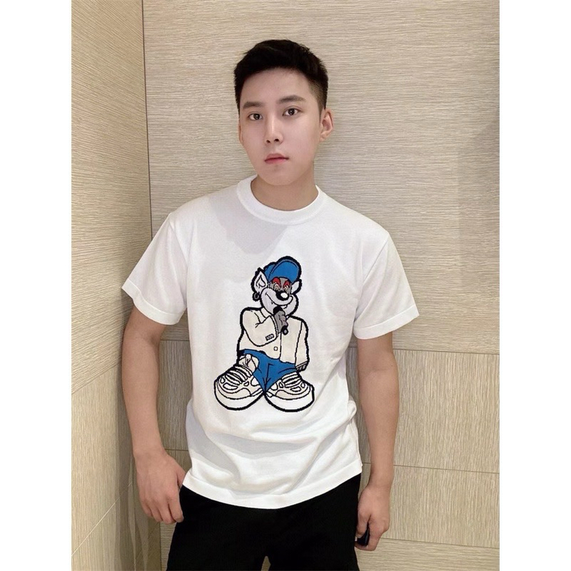 Áo len cộc tay - Louis Vuitton - LV Cruise cartoon motif Graphic Gấu ca sĩ SS23