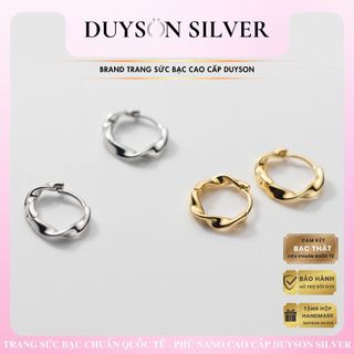 Khuyên tai bạc nữ Basic vòng tròn xoắn cá tính DUYSON SILVER, bông tai bạc dễ thương cá tính [KVTTKX1]