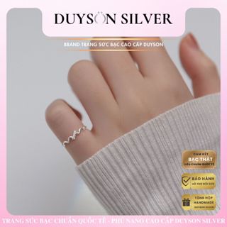 Nhẫn bạc nữ đeo ngón út dạng sóng, nhẫn tự điều chỉnh size DUYSON SILVER [NFKX5]