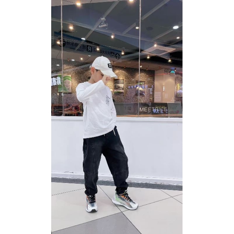 Quần jean dài bé trai 20-55kg, quần bò túi hộp vải mềm co giãn