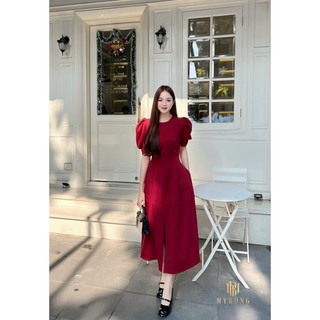 Đầm tay bồng xẻ