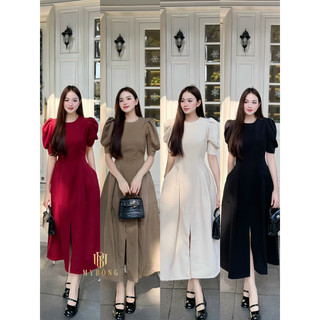 Đầm tay bồng xẻ