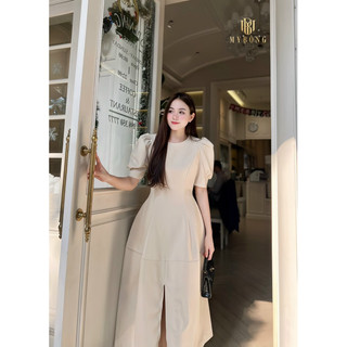 Đầm tay bồng xẻ