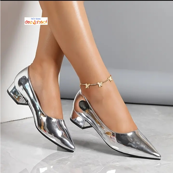 Giày búp bê  gót 2,5 phân có bigsize 42 43- Thời Trang Cao Cấp Depvashock