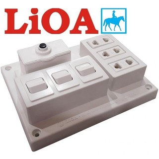 Bảng điện nổi lioa 15a 3 ổ cắm 2 công tắc b-cb15a2c