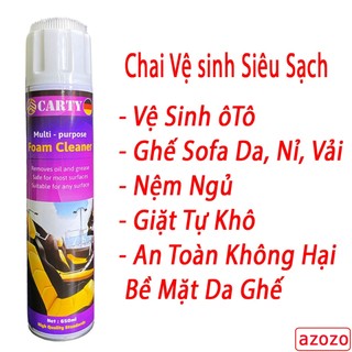 Bộ 2 Chai Xịt Bọt Đa Năng Vệ Sinh Ghế Da, Ghế Nỉ, Ghế Vải, Đồ Da, Nội Thất Ô Tô Foam Cleaner