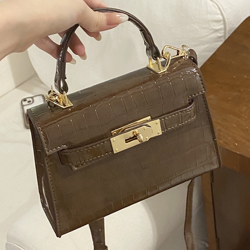 Túi xách nữ mini Tuinhacam Túi xách vuông nhỏ đeo chéo đi chơi da vân cá sấu thời trang retro - TNC076