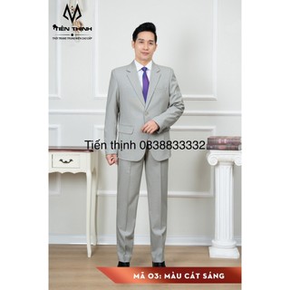 Vest nam trung niên tiến thịnh veston cao cấp vải được may 2 lớp dày vải không nhăn không bai không phai màu khi giặt