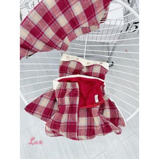 Set caro đỏ nữ