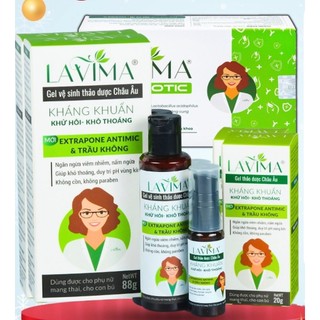 Bộ 3 sản phẩm LAVIMA - Dung dịch vệ sinh (Gel rửa phụ khoa) - Gel Bôi Phụ Khoa - Viên Uống Phụ Khoa Men Vi Sinh
