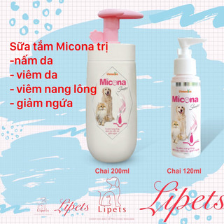 Sữa tắm micona ngừa nấm, viêm nang lông, viêm da trên chó mèo
