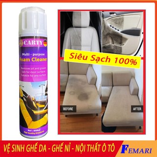 (Siêu Sạch) Vệ sinh ghế da ô tô - Tẩy ghế da sofa, ghế Nỉ, Ghế Vải Foam Cleaner DSQ FEMARI