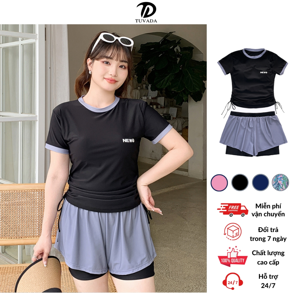 Bikini đi biển bigsize Tuvada, đồ bơi nữ co giãn tốt, đồ bơi nữ 2 mảnh dạng váy - BAQ92