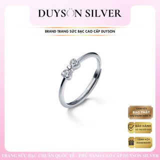 Nhẫn bạc nữ hình chiếc nơ, nhẫn nữ bạc 925 cao cấp đính đá DUYSON SILVER [NKX11]