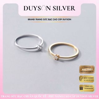 Nhẫn bạc nữ basic, nhẫn bạc 925 đính đá nhỏ đẹp đơn giản DUYSON SILVER [NKX13]