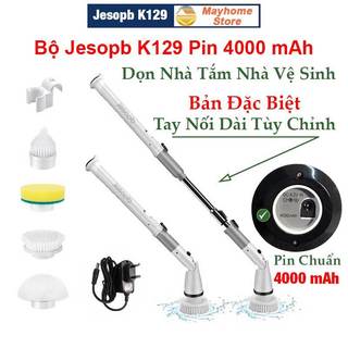 Bàn chải làm sạch vệ sinh nhà tắm không dây Jesopb K129 Pin 4000 mAh với 4 đầu thay thế Bảo Hành 6 Tháng