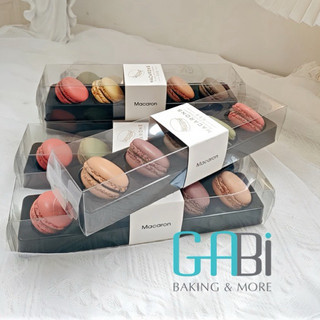 Hộp đựng macaron nắp mica trong