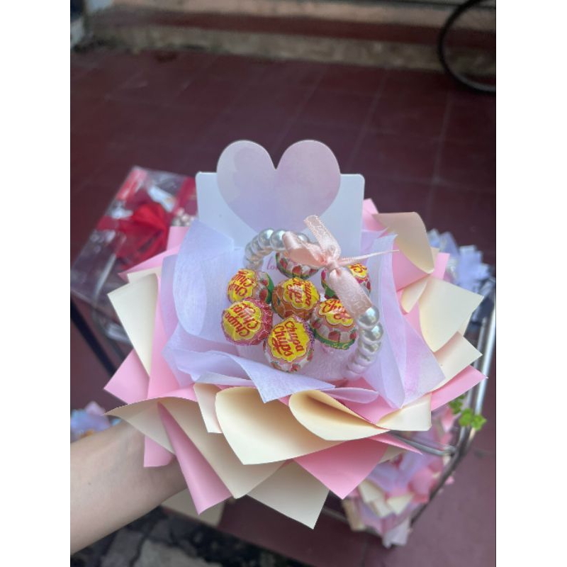 Giỏ kẹo mút mini_kèm thiệp(làm quà tặng 20/10, 8/3, noel, valentine...)