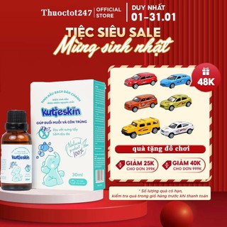 Tinh dầu đuổi muỗi Kutieskin, Tinh dầu Bạch đàn chanh tự nhiên Kutieskin 30ml giúp đuổi muỗi, côn trùng _ Chính hãng