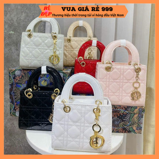  Túi xách nữ mini lady da bóng size 18 cầm tay đeo chéo kèm chùm thời trang giá rẻ DC83 