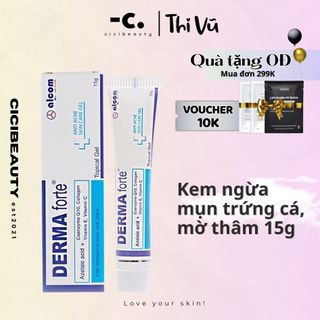 Kem giảm mụn Derma Forte Gel 15g Ngừa Mụn Thâm,Trứng Cá, Ẩn, Đầu Đen